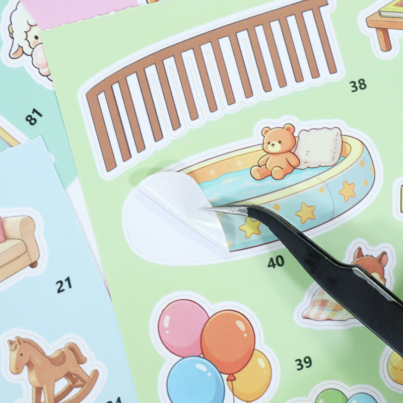 Treehouse Park 3D Sticker featuring house, and tree designs for journaling, scrapbooking and collage