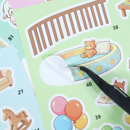 Treehouse Park 3D Sticker featuring house, and tree designs for journaling, scrapbooking and collage