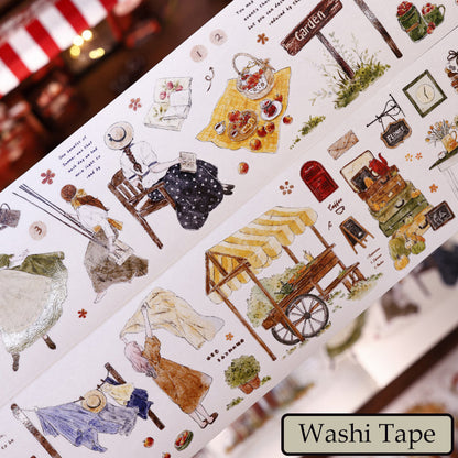 6cm*100cm Leisurely Enjoyment Die Cutting Washi/PET/Fog PET Tape