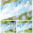 6.3cm*60cm Blue Waves White Ink PET Tape