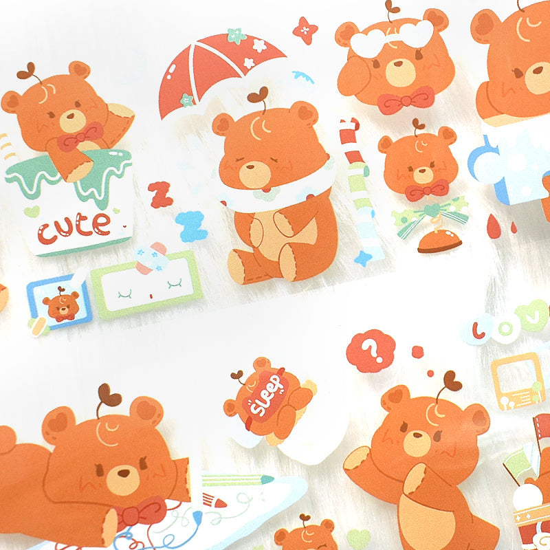 Bella bear's happy hour PET Tape featuring bear designs for journaling, scrapbooking and collage