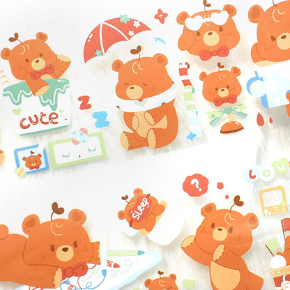 Bella bear's happy hour PET Tape featuring bear designs for journaling, scrapbooking and collage