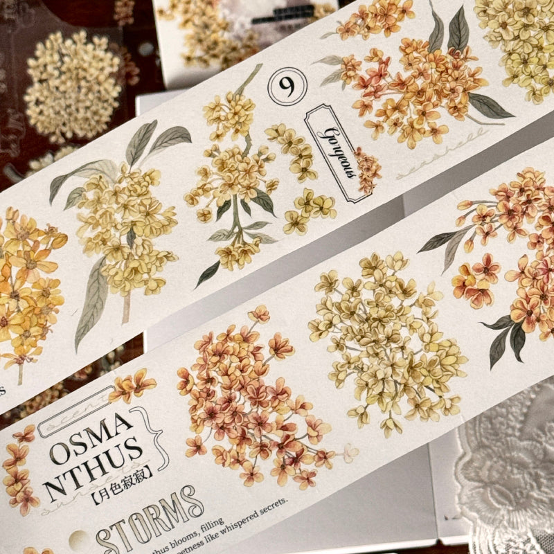 6cm*150cm Flower Language Die Cutting Washi/PET Tape
