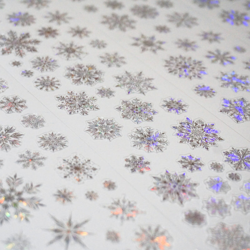 6cm*100cm Aurora Snowflake Die Cutting Shell Light PET Tape