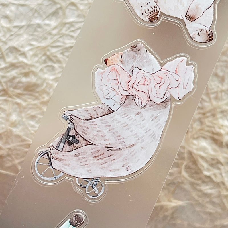 4cm*333cm Cute doll Die Cutting Washi/PET/Fog PET Tape for journaling, scrapbooking and collage