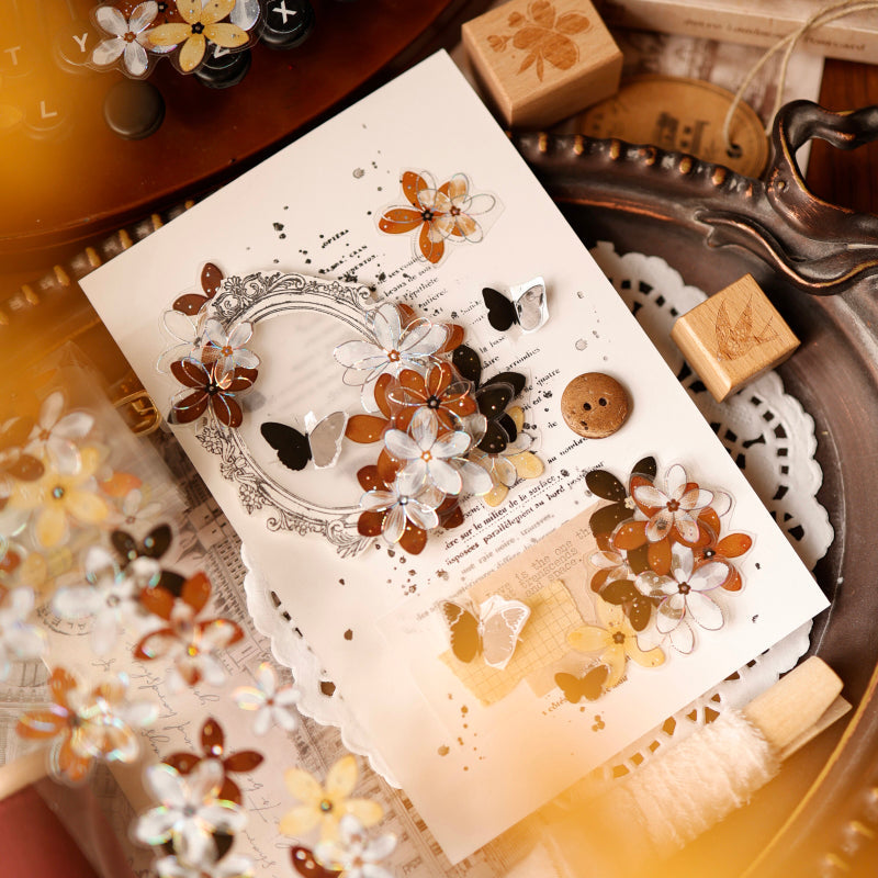 Whole Roll 5.5cm*5m Field Of Flower Die Cutting Shell Gold/Shell Silver/Shell Light PET Tape featuring old, gold, and silver designs for journaling, scrapbooking and collage