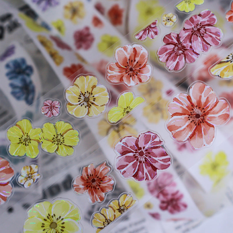 Flower bloom Die-Cutting Washi Tape - Whole Roll 3.5cm×4m