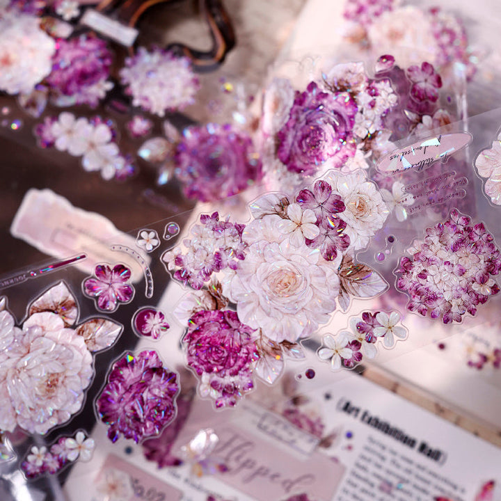 6cm*125cm Purple Field Fragrant Die Cutting Washi/PET/Shell Light Washi/PET Tape