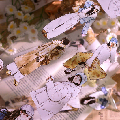 5.5cm*100cm Winter Love Song Die Cutting Washi/PET Tape for journaling, scrapbooking and collage