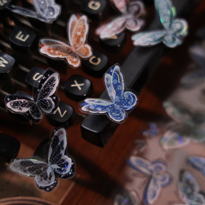 6cm*100cm Blue Dream Butterfly Die Cutting Shell Silver/Gold/Light PET Tape