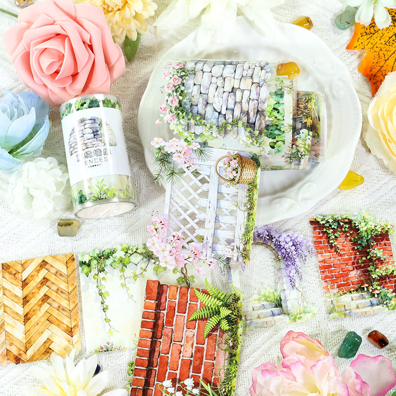 Vines entwine the wall PET Tape for journaling, scrapbooking and collage