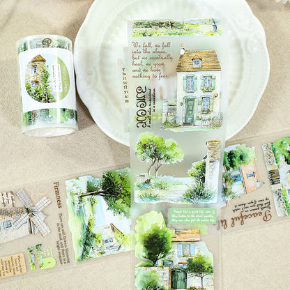 Country Flower Events Die Cutting Fog PET Tape featuring flower designs for journaling, scrapbooking and collage