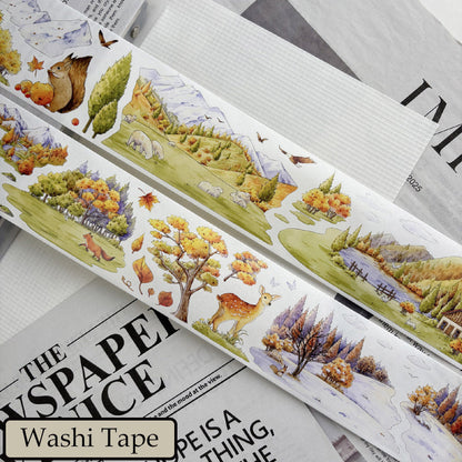 Whole Roll 6.5cm*5m In the forest area Die Cutting Washi/PET/Fog PET Tape