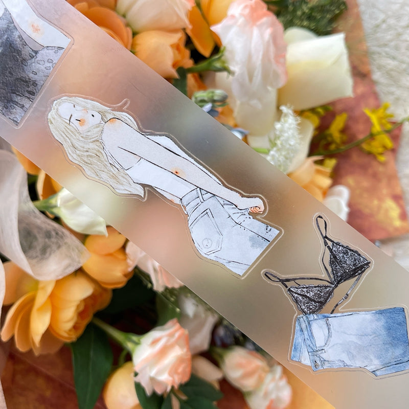 5cm*333cm Secret Die Cutting Washi/PET/Fog PET Tape featuring secret designs for journaling, scrapbooking and collage