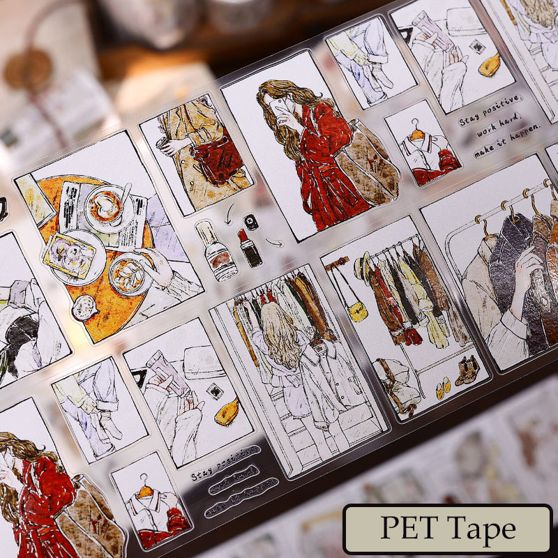 Whole Roll 5.5cm*5m Grid Notes Die Cutting Washi/PET/Fog PET Tape