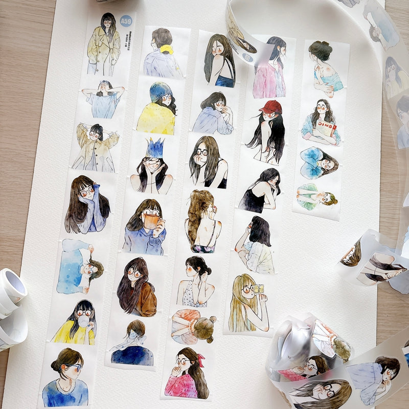 Whole Roll 5cm*5m Little Statue Die Cutting Washi/PET/Fog PET Tape