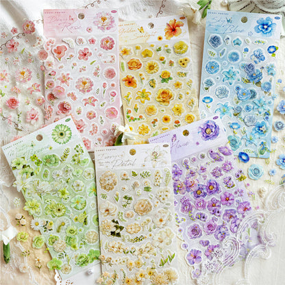 Flower Letter Series Sticker featuring flower, and letter designs for journaling, scrapbooking and collage