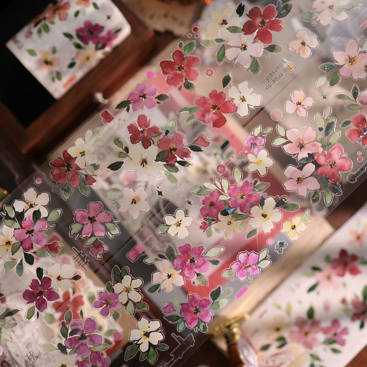 6cm*150cm Monet Garden Die Cutting Washi/PET/Shell Light PET Tape