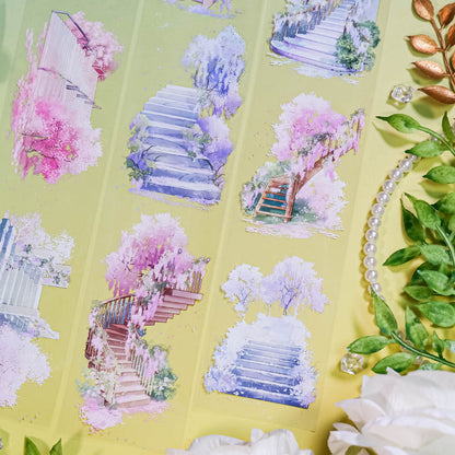 Whole Roll 6.5cm*5m Four Seasons Flower Stairs PET Tape