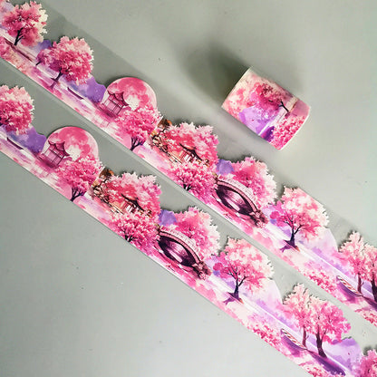 Cherry Blossom Season Series PET Tape featuring sea, and cherry designs for journaling, scrapbooking and collage