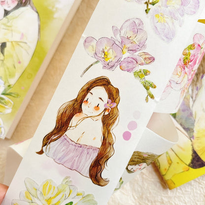 Whole Roll 6cm*5m Appearance Die Cutting Washi/PET/Fog PET Tape for journaling, scrapbooking and collage