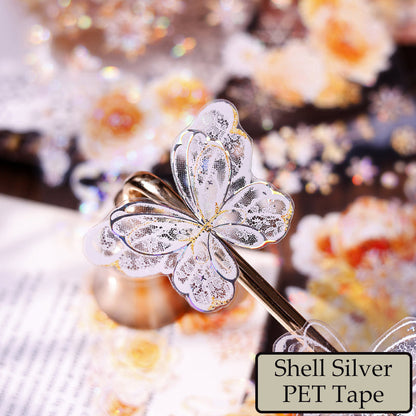 4.5cm*100cm Butterfly wings Die Cutting Flash PET/Shell Light/Gold/Silver Tape