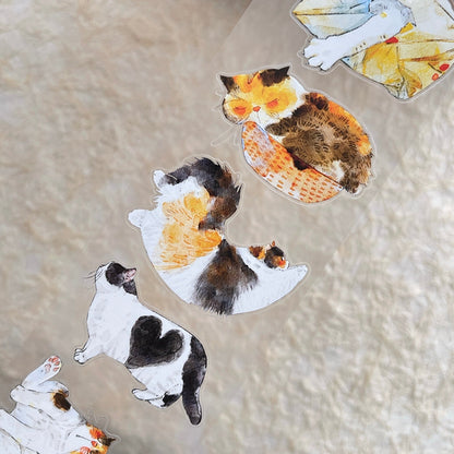 6cm*333cm Cat Home Die Cutting Washi/PET/Fog PET Tape featuring cat, and home designs for journaling, scrapbooking and collage