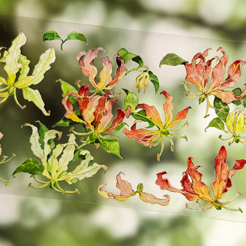 Whole Roll 6cm*5m Garland Lily Shell Light PET Tape featuring light designs for journaling, scrapbooking and collage