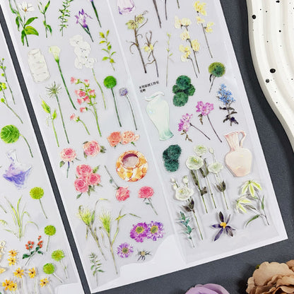7cm*100cm Flower Field Die Cutting Washi/Shell Light PET Tape