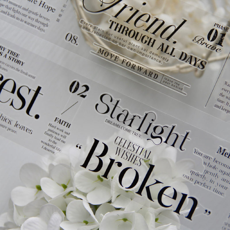 Whole Roll 5.5cm*5m Monologue Time Die Cutting PET Tape for journaling, scrapbooking and collage
