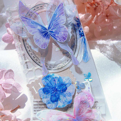 6cm*100cm Hyaline Feather Shell Light PET Tape featuring light designs for journaling, scrapbooking and collage