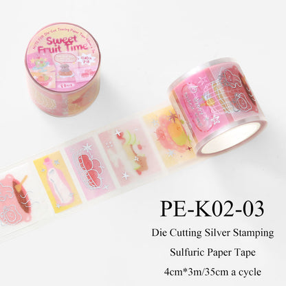 Milk Mist Wandering Series Die Cutting Silver Stamping Sulfuric Paper Tape