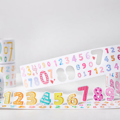 Variety Number Series Die Cutting PET Tape for journaling, scrapbooking and collage