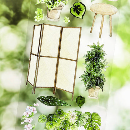 Whole Roll 6.5cm*5m Corner Forest Die Cutting Shell Light PET Tape featuring forest, and light designs for journaling, scrapbooking and collage