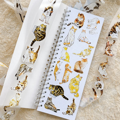3cm*200cm Cute Cat Die Cutting Washi/PET/Fog PET Tape
