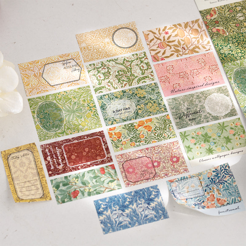 Maurice's flower paper Series Die Cutting White Kraft Paper Tape featuring white, and flower designs for journaling, scrapbooking and collage