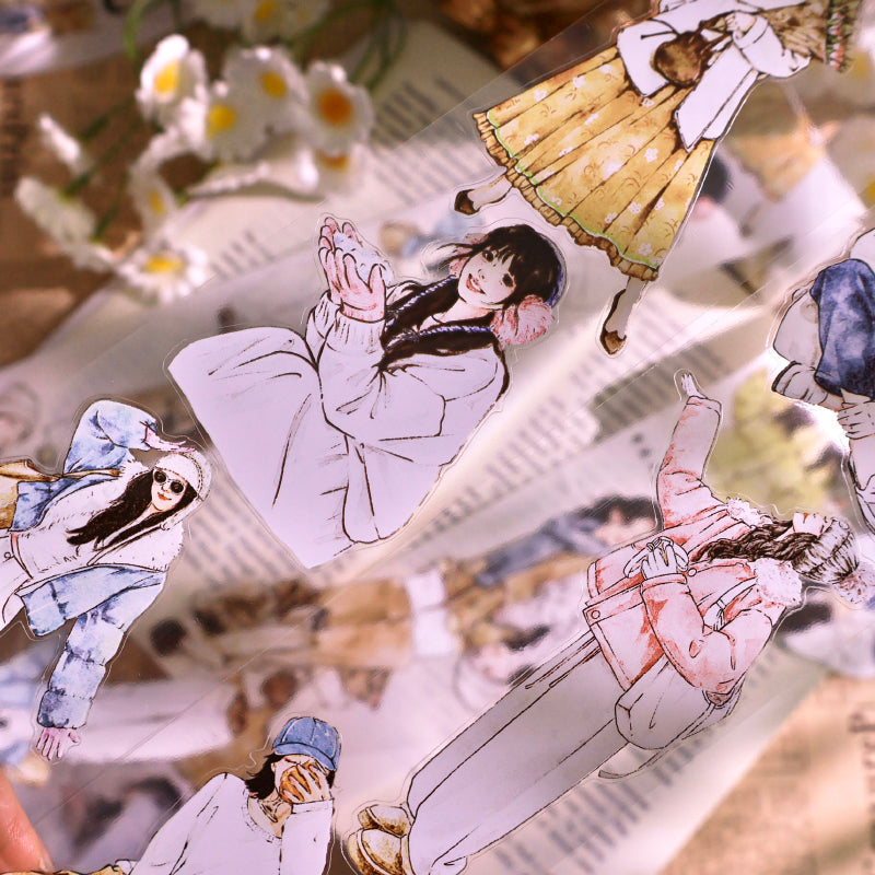5.5cm*100cm Winter Love Song Die Cutting Washi/PET Tape for journaling, scrapbooking and collage
