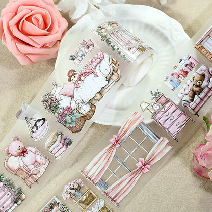 Warm Home Die Cutting Fog PET Tape featuring home designs for journaling, scrapbooking and collage