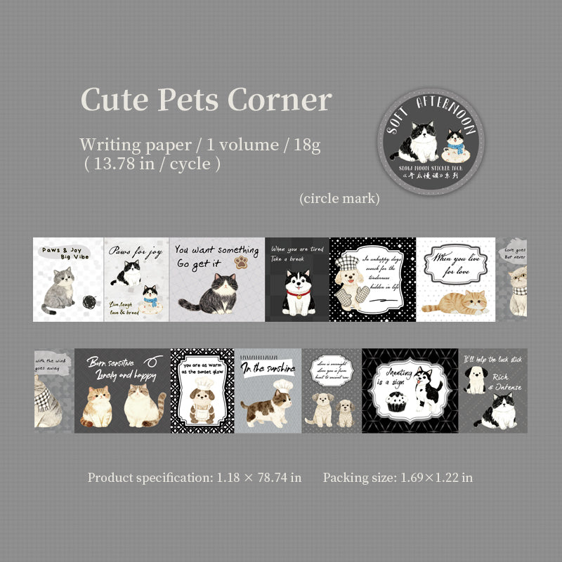 Soft Afternoon Series Die Cutting Writing Paper Tape