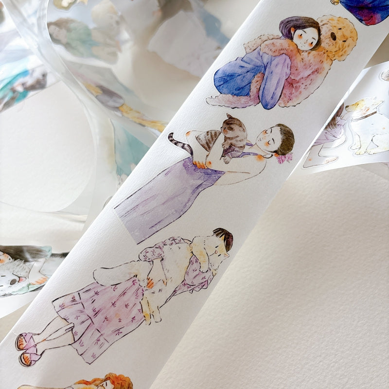 Whole Roll 6cm*10m Pet Companionship Die Cutting Washi/PET/Fog PET Tape