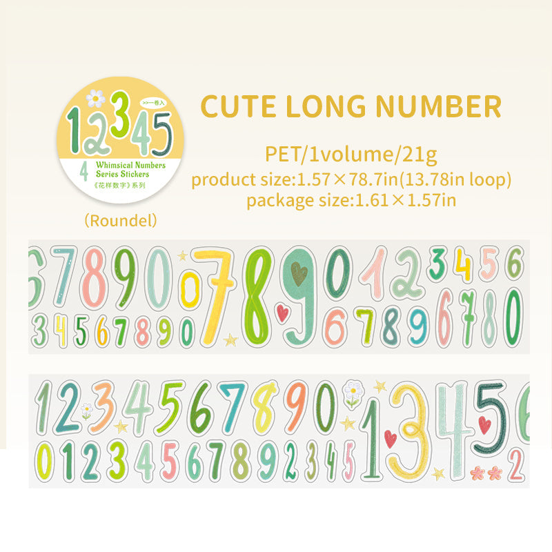 Variety Number Series Die Cutting PET Tape