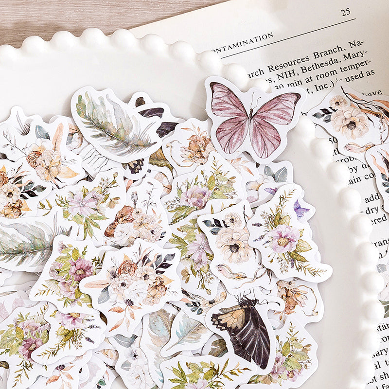 Flowers fall butterfly Sticker