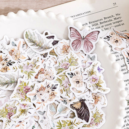 Flowers fall butterfly Sticker