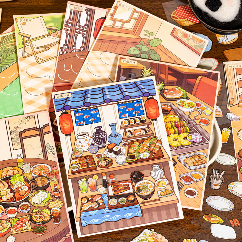Flavor Moments Series 3D Sticker Book featuring book designs for journaling, scrapbooking and collage