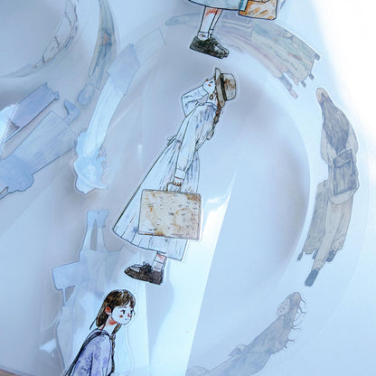 4.5cm*333cm Set Off On Journey Die Cutting Washi/PET/Fog PET Tape for journaling, scrapbooking and collage