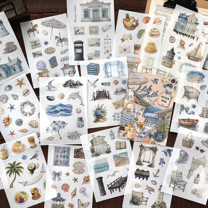 Old Wanderer Series Sticker Book featuring old, and book designs for journaling, scrapbooking and collage