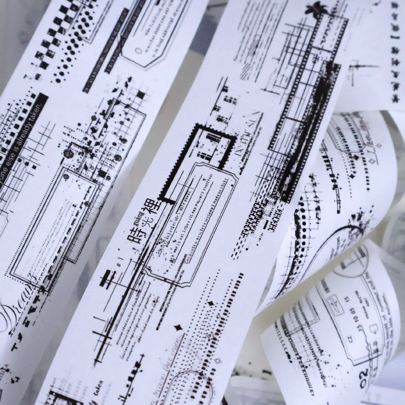 5cm*100cm Lines and frames Die Cutting Washi/PET Tape for journaling, scrapbooking and collage