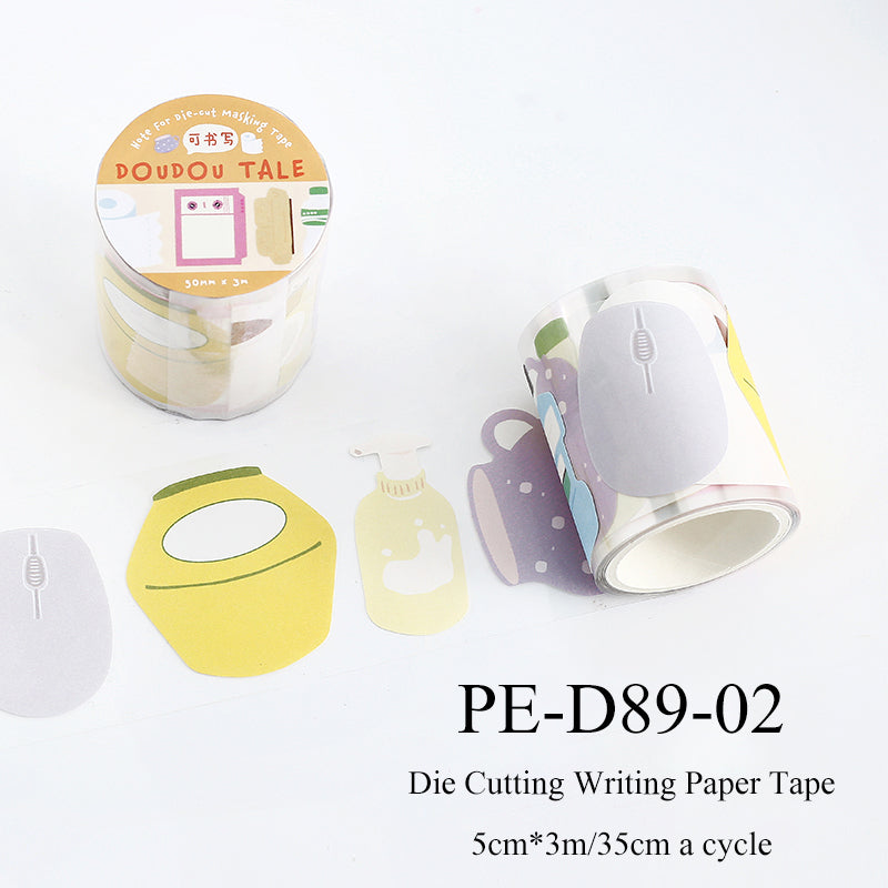 Doudoudi Life Diary Series Die Cutting Writing Paper Tape