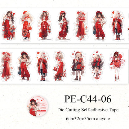 Dopamine girl Series Die Cutting Self-adhesive Tape