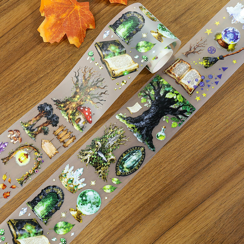 Starfall Pavilion Fog PET Tape featuring star designs for journaling, scrapbooking and collage